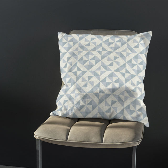 Geometry Cotton Curtain Fabric - Grey