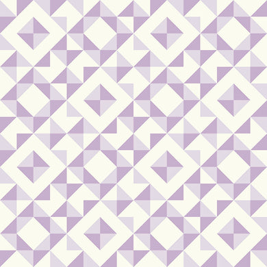 Geometry Cotton Fabric Sample - Lilac
