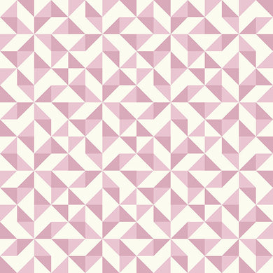Geometry Cotton Curtain Fabric in Mauve color for stylish home decor