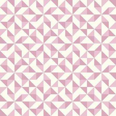 Geometry Cotton Fabric Sample - Mauve
