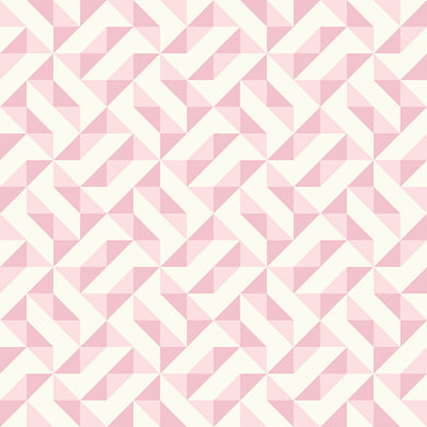 Geometry Cotton Curtain Fabric - Pink for Modern Home Decor