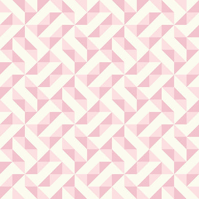 Geometry Cotton Curtain Fabric - Pink for Modern Home Decor