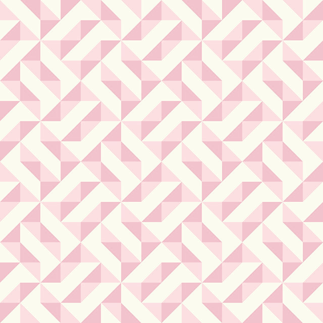Geometry Cotton Curtain Fabric - Pink for Modern Home Decor