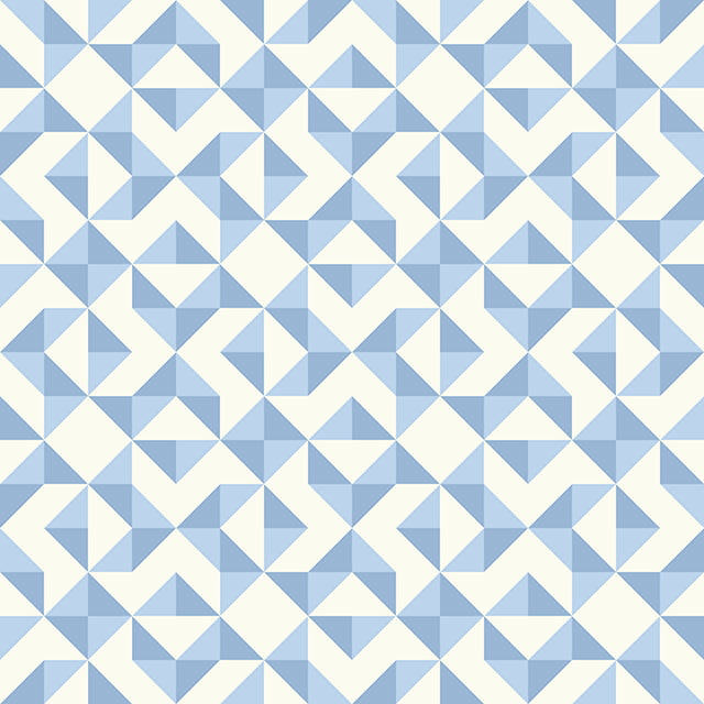 Geometry Cotton Curtain Fabric - Sky