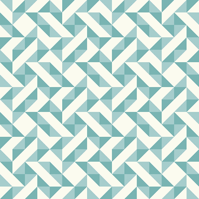 Geometry Cotton Curtain Fabric in Teal, perfect for modern home decor