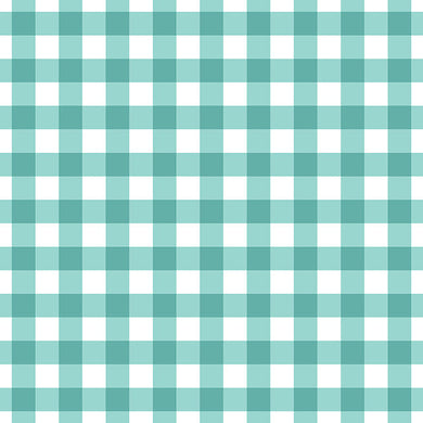 Gingham Check Cotton Fabric Sample - Aqua