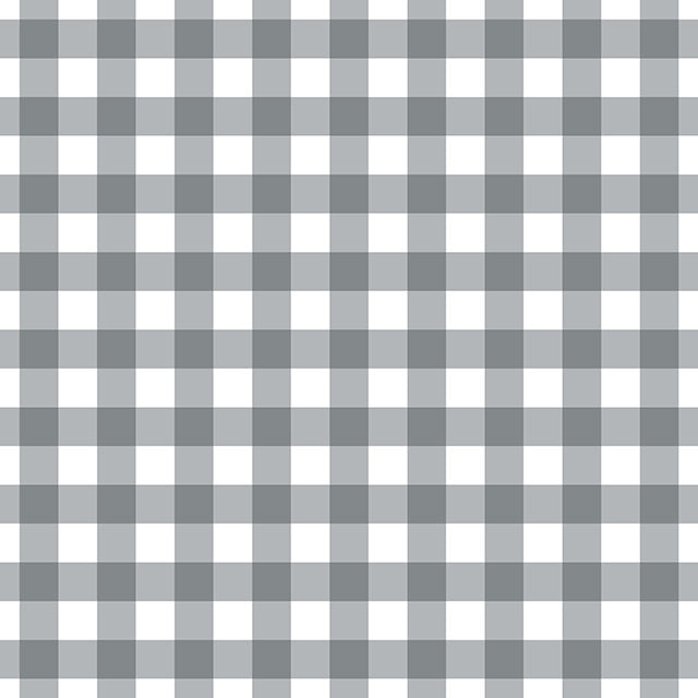 Gingham Check Cotton Curtain Fabric - Grey
