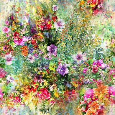 Heligan Cotton Curtain Fabric - Summer