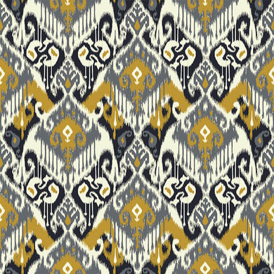 Ikat Cotton Fabric Sample - Ochre