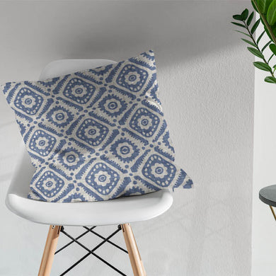 Ive Cotton Curtain Fabric - Blue