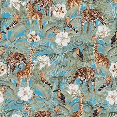 Kenya Linen Curtain Fabric - Azure