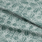 Close-up of Kishargarh Linen Curtain Fabric - Teal* texture