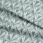 Close-up of Kota Linen Curtain Fabric - Teal textured pattern and color