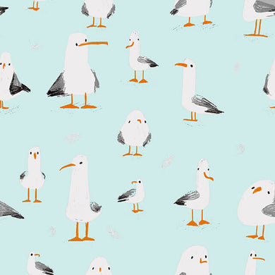 Mouette Cotton Curtain Fabric - Duck Egg