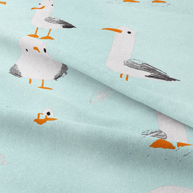 Mouette Cotton Curtain Fabric - Duck Egg