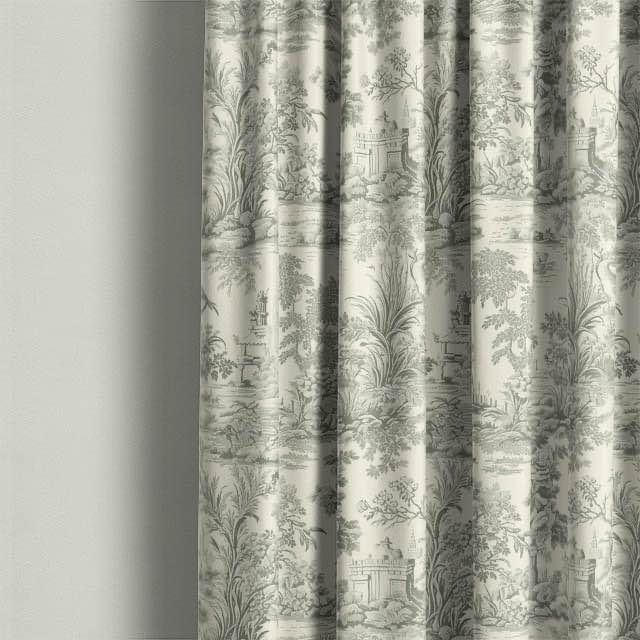 Soft and luxurious Lille Toile Linen Curtain Fabric - Grey