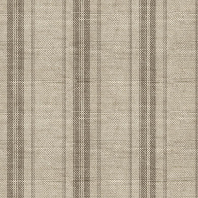 Long Island Stripe Printed Cotton Curtain Fabric - Latte