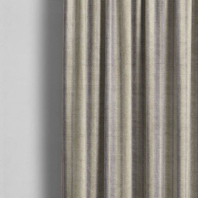 Long Island Stripe Printed Cotton Curtain Fabric - Lavender