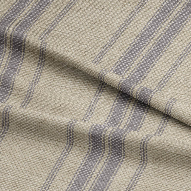 Long Island Stripe Printed Cotton Curtain Fabric - Lavender
