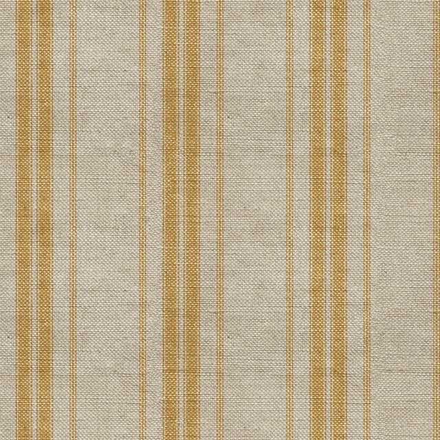 Long Island Stripe Printed Cotton Curtain Fabric - Ochre