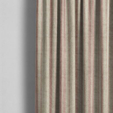 Long Island Stripe Printed Cotton Print Fabric - Rose