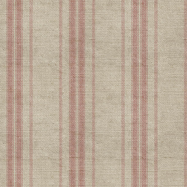 Long Island Stripe Printed Cotton Print Fabric - Rose