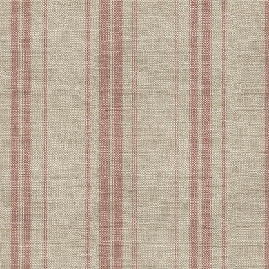 Long Island Stripe Printed Cotton Fabric Sample - Rose