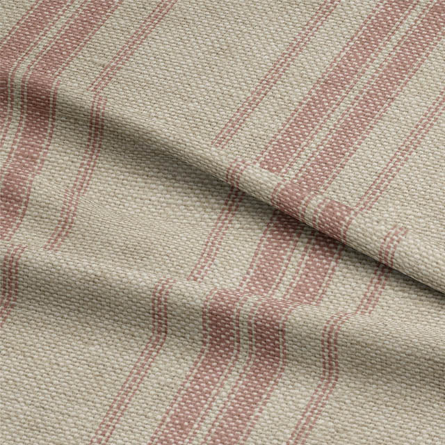 Long Island Stripe Printed Cotton Print Fabric - Rose