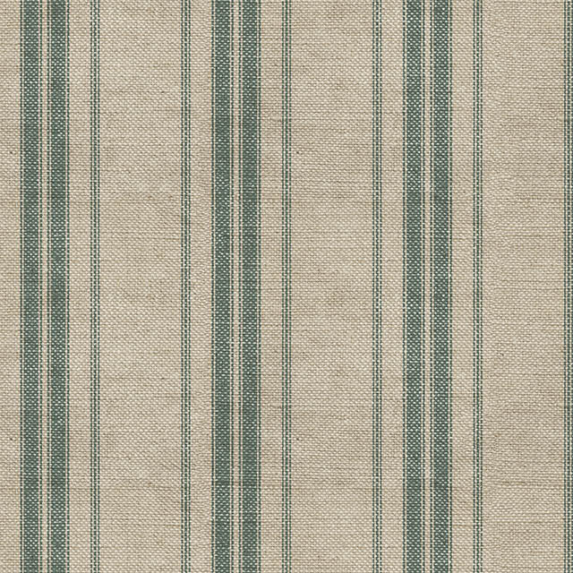 Long Island Stripe Printed Cotton Curtain Fabric - Spruce