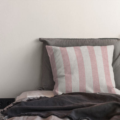 Maine Stripe Cotton Curtain Fabric - Blush