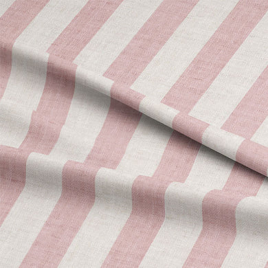 Maine Stripe Cotton Curtain Fabric - Blush