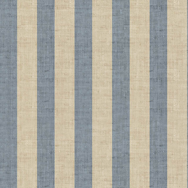 Maine Stripe Cotton Curtain Fabric - Denim