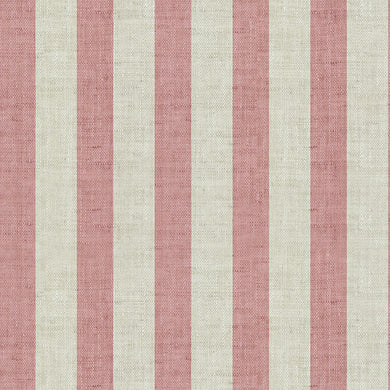 Maine Stripe Cotton Curtain Fabric - Rouge
