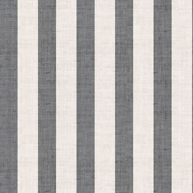 Maine Stripe Cotton Curtain Fabric - Slate
