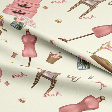 Mannequin Cotton Curtain Fabric - Ivory