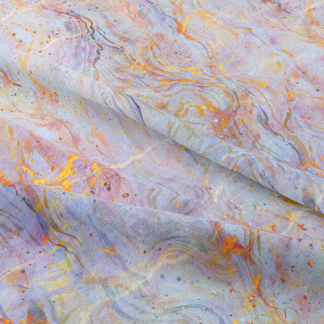Marble Printed Cotton Curtain Fabric Alexandrite