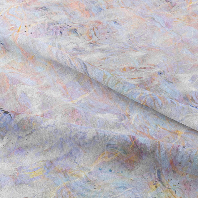 Marble Printed Cotton Curtain Fabric Amertrine