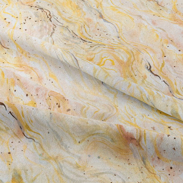 Marble Printed Cotton Curtain Fabric Gold