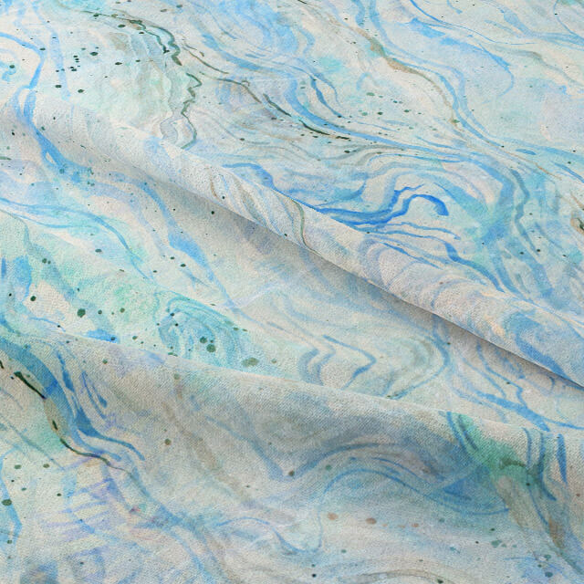 Marble Cotton Curtain Fabric - Topaz