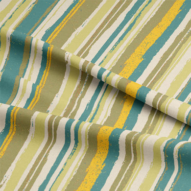 Marcella Stripe Cotton Curtain Fabric - Green