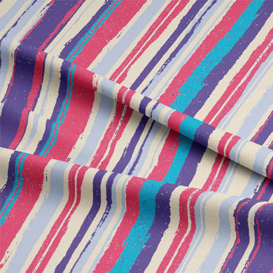 Close-up of Marcella Stripe Cotton Curtain Fabric in Pink