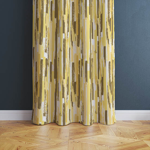  Beautiful modernism cotton curtain fabric with sunflower design hanging