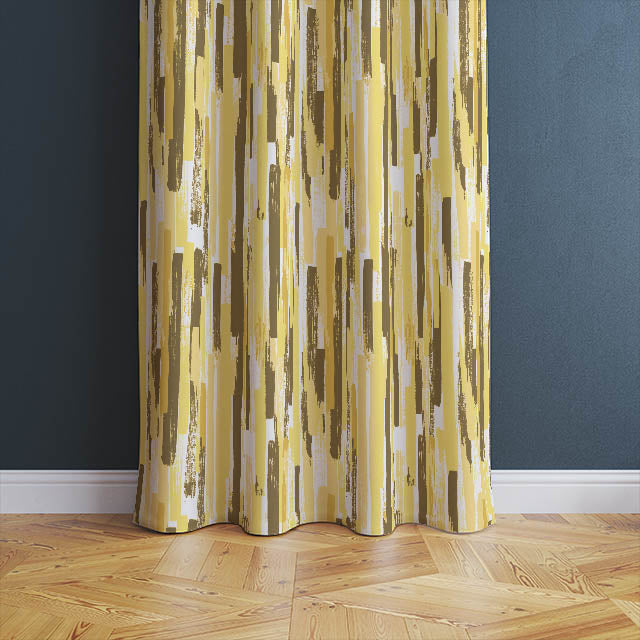 Modernism Cotton Curtain Fabric - Sunflower