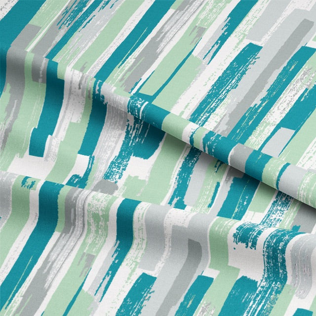  High-Quality Teal Modernism Cotton Curtain Fabric with Durable and Wrinkle-Resistant Properties