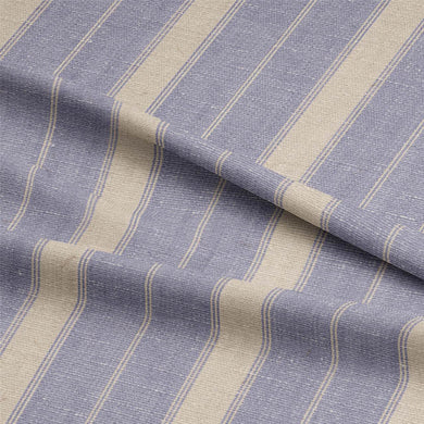 Montauk Stripe Cotton Curtain Fabric - Blue