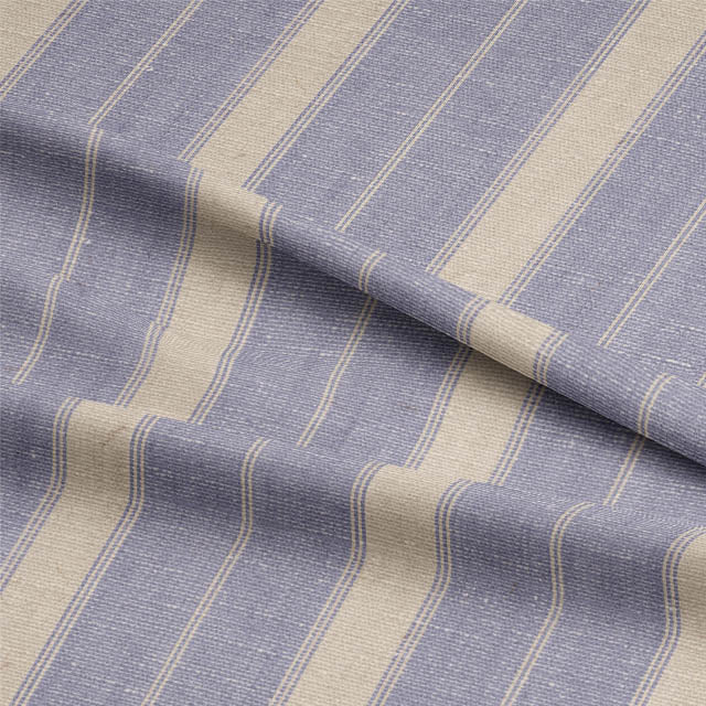 Montauk Stripe Cotton Curtain Fabric - Blue