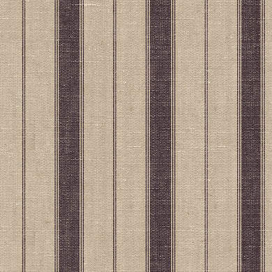 Montauk Stripe Cotton Curtain Fabric - Charcoal