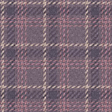Morar Plaid Linen Fabric Sample - Grape