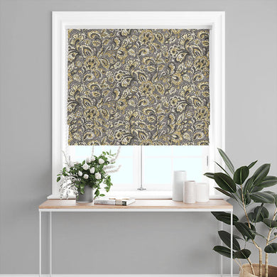 Mosaic Cotton Curtain Fabric - Grey