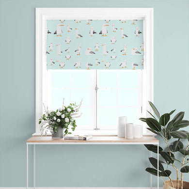 Mouette Cotton Curtain Fabric - Duck Egg
